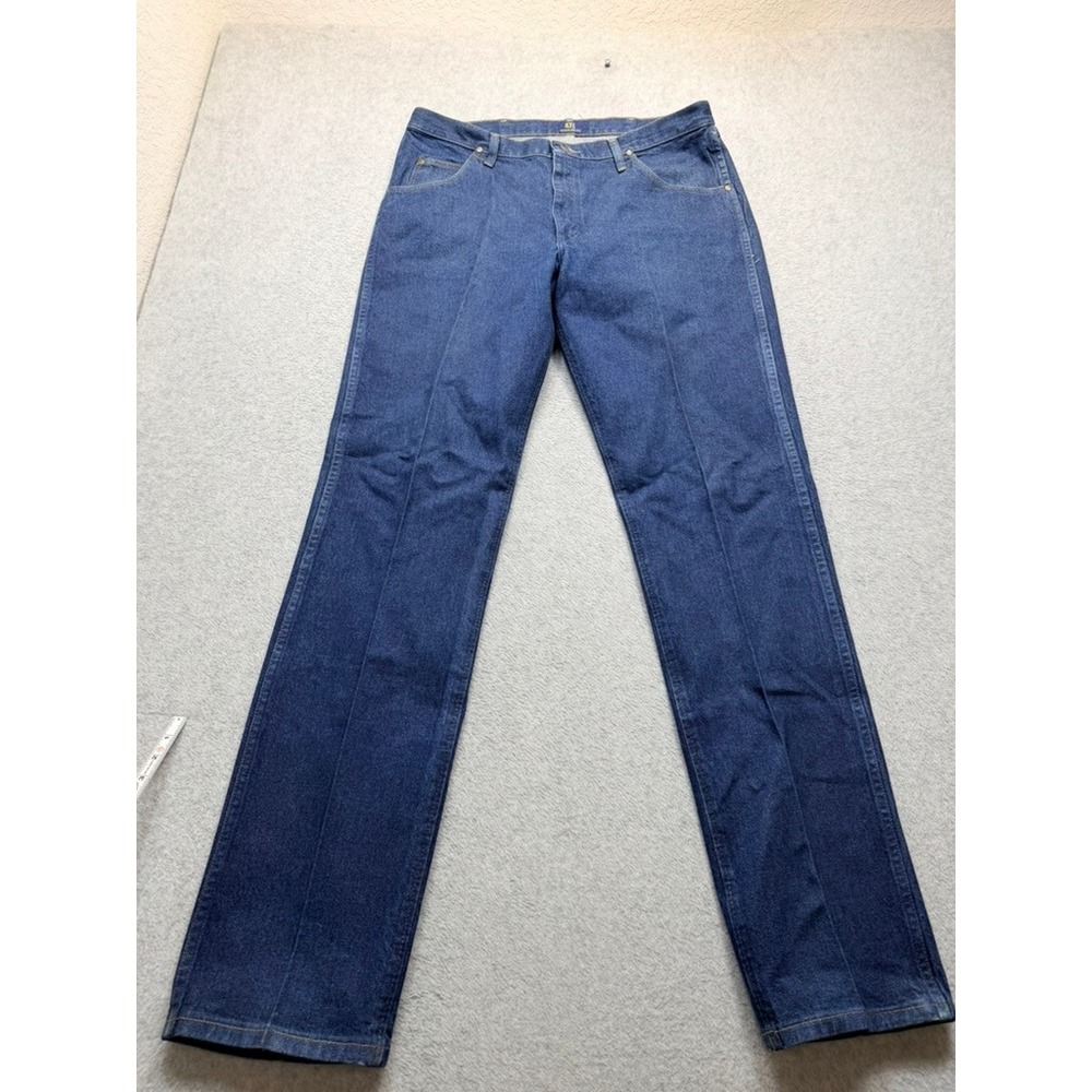 Wrangler Cowboy Cut Slim Fit Jeans Mens 36x36 Blue Denim Western Straight Leg